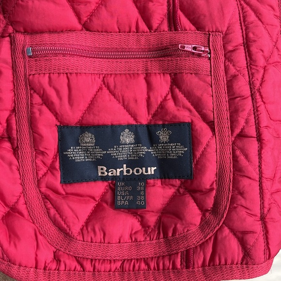 Barbour Betty brick red interactive liner quilted vest size 6 - Picture 4 of 6